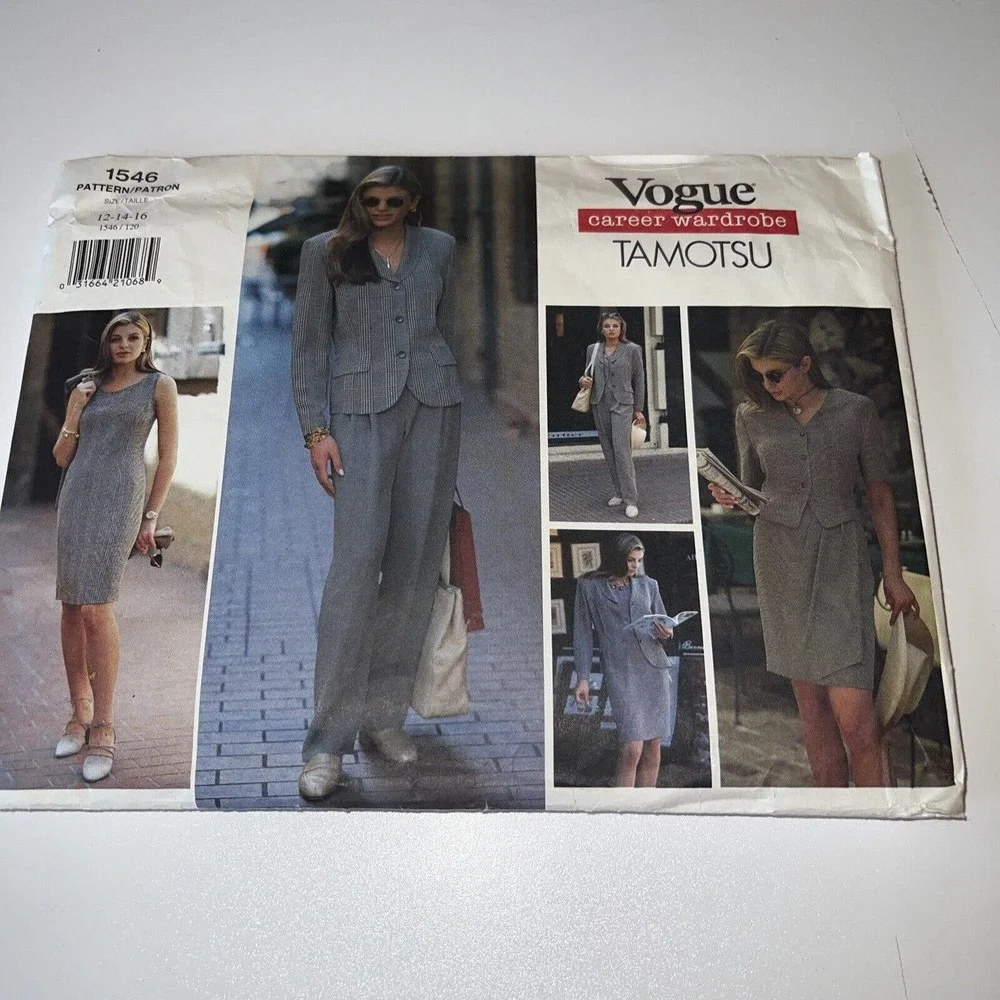 Vogue #1546 Tamotsu Wardrobe Pattern-sizes 12-14-16 Ms. Jacket,Dress,Top,Skirt+ - Picture 1 of 8